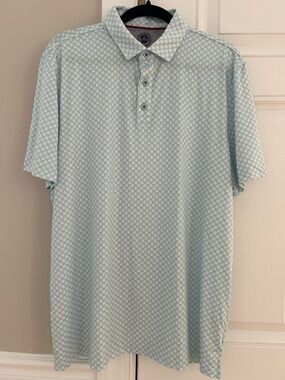 Men's Flag & Anthem Light Aqua & White Polo Shirt